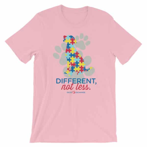 Different Not less Autism - Light Colors (1) - Short-Sleeve Unisex T-Shirt - DecoExchange Autism Awareness - Image 7