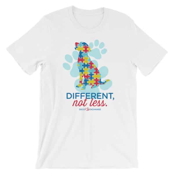 Different Not less Autism - Light Colors - Short-Sleeve Unisex T-Shirt - DecoExchange Autism Awareness