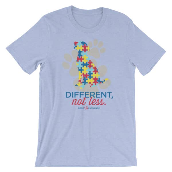 Different Not less Autism - Light Colors (1) - Short-Sleeve Unisex T-Shirt - DecoExchange Autism Awareness - Image 5