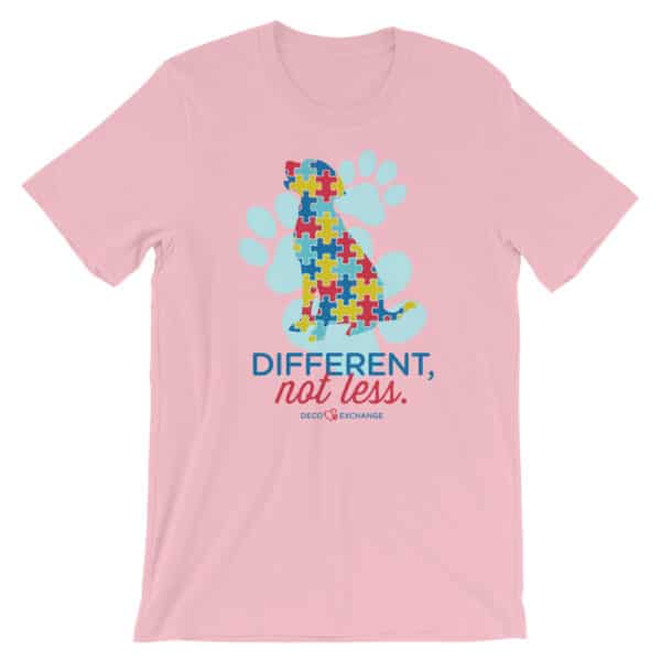 Different Not less Autism - Light Colors - Short-Sleeve Unisex T-Shirt - DecoExchange Autism Awareness - Image 8