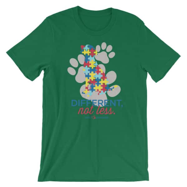 Different Not less Autism - Light Colors (1) - Short-Sleeve Unisex T-Shirt - DecoExchange Autism Awareness - Image 2