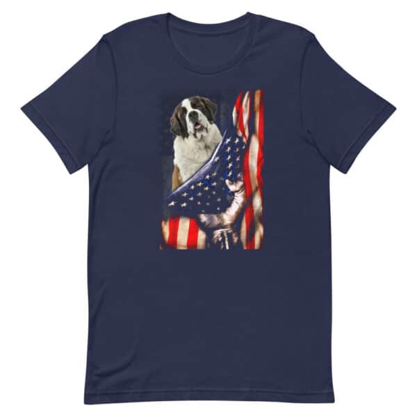Saint Bernard Shirt, Dog Mom Shirt, Dog Dad Shirt, American Pride, Short-Sleeve Unisex T-Shirt
