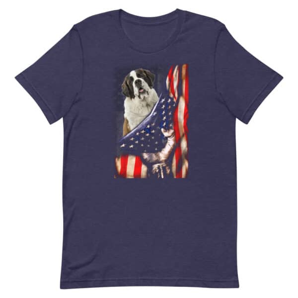 Saint Bernard Shirt, Dog Mom Shirt, Dog Dad Shirt, American Pride, Short-Sleeve Unisex T-Shirt - Image 3